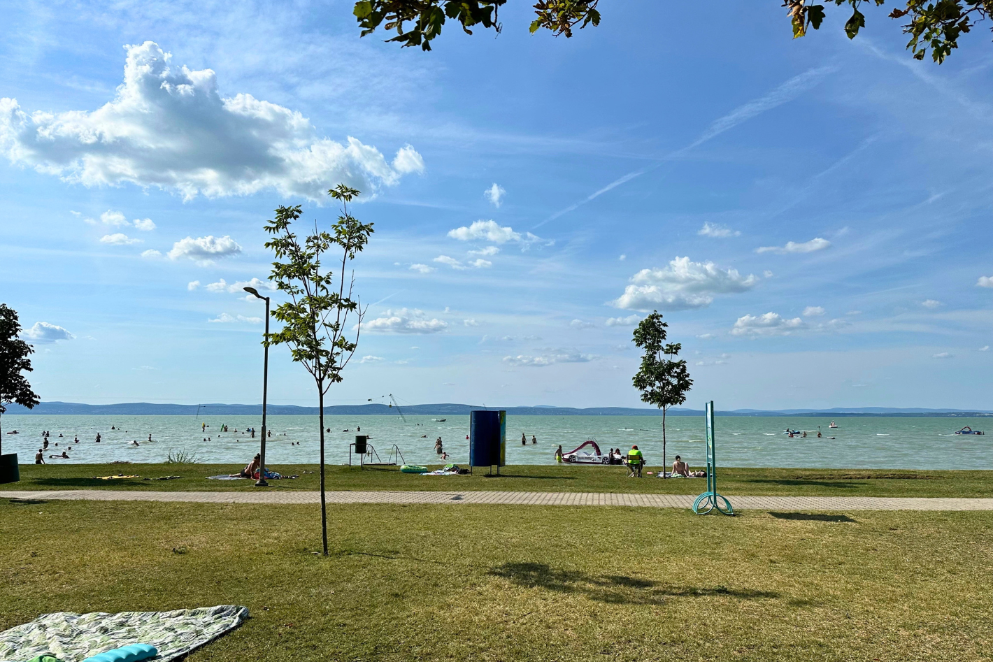 Het Balatonmeer gezien vanaf de camping