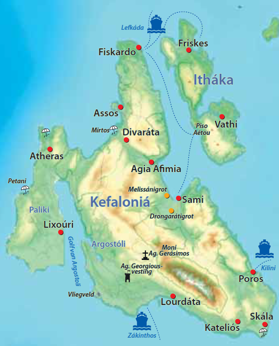Kaart van Kefalonia
